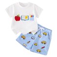 thumbnail image 1 of Tigivemen Toddler Baby Boy Summer Clothes Back To School Outfits Casual Boys 2Pcs Clothing Set White,6-12 Months, 1 of 4