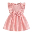 thumbnail image 1 of Tigivemen Toddler Girl Summer Dress Casual Clothes Floral Flutter Sleeve Beach Sundress Cute Bow Dresses Size 9-12 Months, 1 of 6