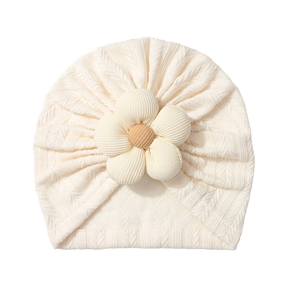 Tigivemen Turban Hats with flower for baby girls Bonnets Headwraps Nursery Caps Newborn Infant headbands