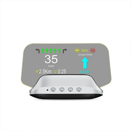 Tignapoo Car HUD Head Up 4" Display Digital GPS Navigation Speedometer, ABS Plastic