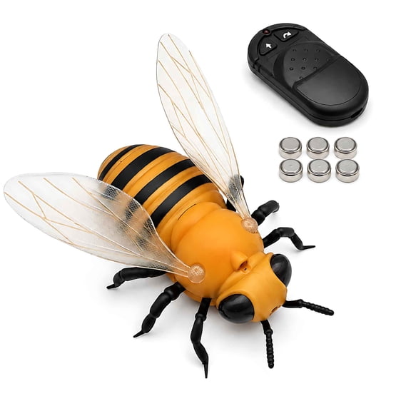 Tigozz Realistic RC Honey Bee Toy with Infrared Remote Control, Crawling Insect Car with Glowing Eyes, Batteries Included, Gift for Kids Ages 6+