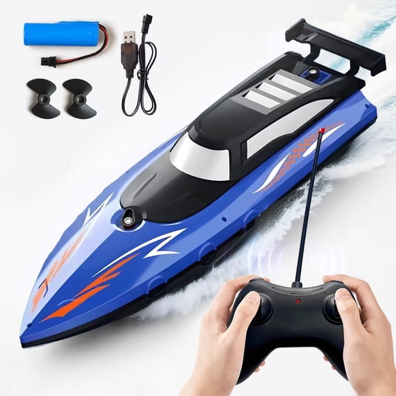 Tigozz Remote Control Boat for Kids, Waterproof RC Speedboat with Dual Motors, 27MHz Electric Toy for Pools and Lakes, Ages 8+