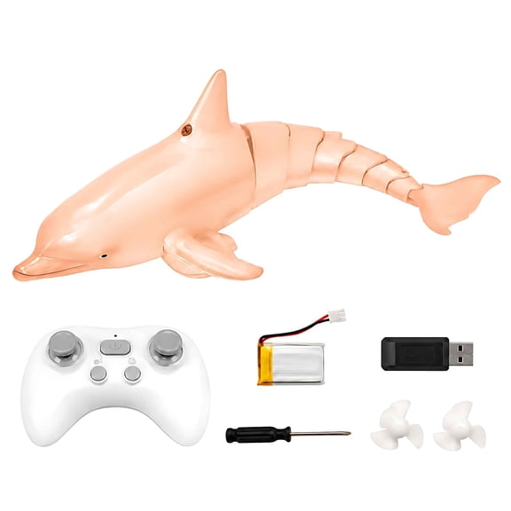 Tigozz Remote Control Dolphin Toy for Kids, 2.4GHz Swimming Pool Water Animal with Light, Rechargeable RC Boat Gift Ages 6+, Pink