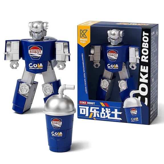Tigozz Transforming Robot Toy, Cola Cup 3D Action Figure with Manual Conversion, Poseable Joints, Creative Pretend Play Gift