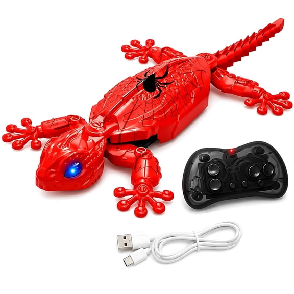 Tigozz Wall Climbing Animals Toy for Kids, 2.4GHz Remote Control Animal with LED Eyes, USB-C Rechargeable, Red Gift for Boys & Girls Ages 4+