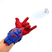 Tigozz Web Shooter Wrist Toy for Kids, USB Rechargeable Rope Launcher with Suction Cup, Auto Reel, Glove and Accessories for Role Play, Blue and Red