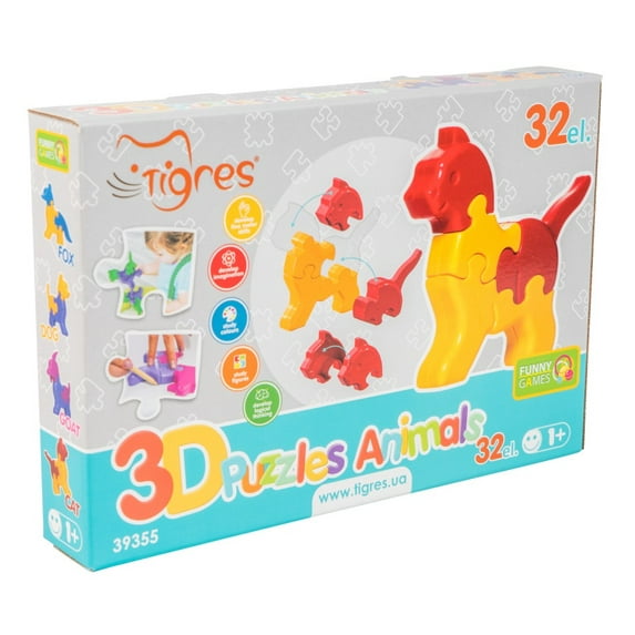 Tigres 32-Piece 3D Puzzles - Animals