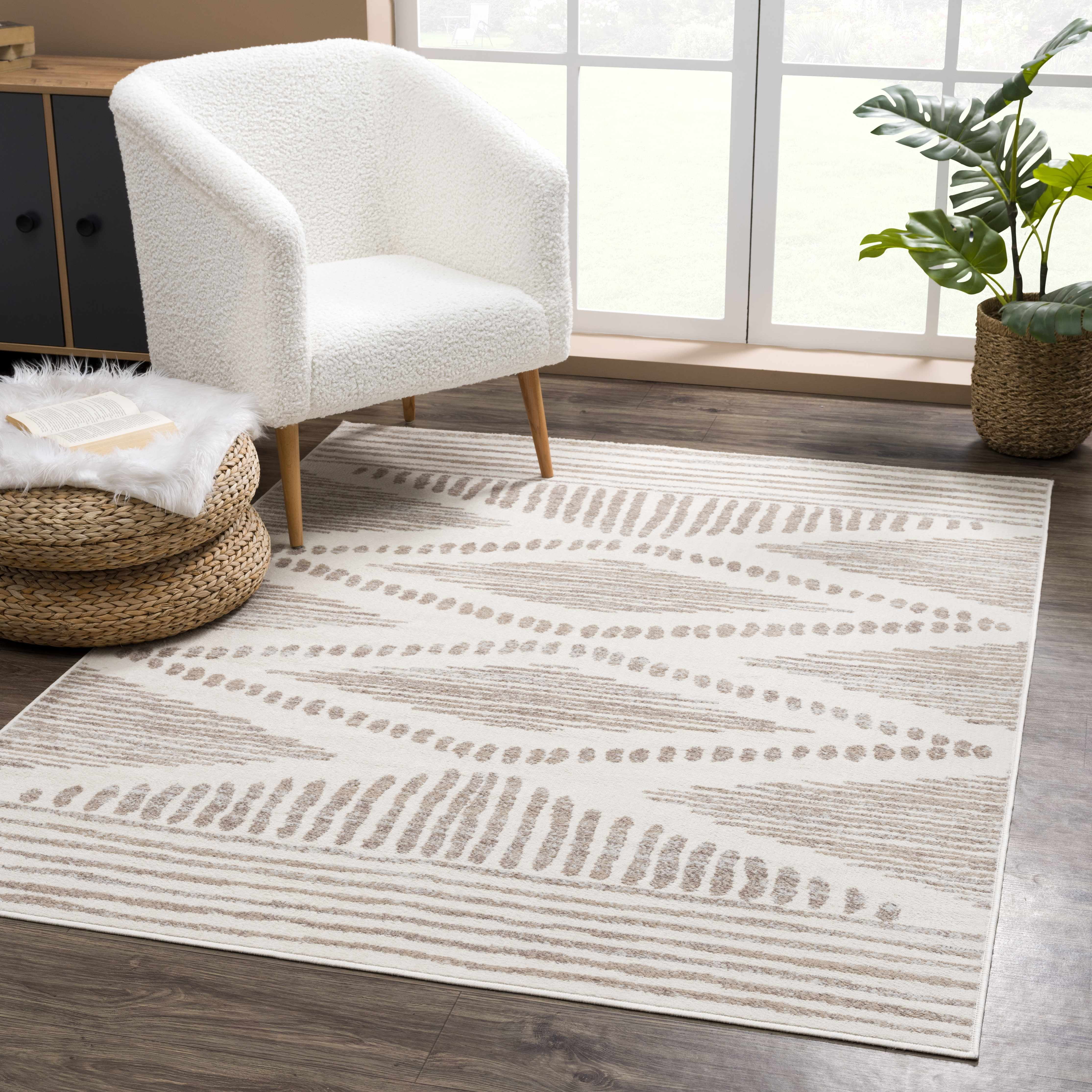 Beige & White Cotton Door mat Rug Indoor Outdoor - 2x3' Zig Zag Entran –  MystiqueDecors By AK