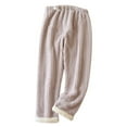 thumbnail image 1 of Tii.MM Fleece Winter Pants for Women Casual Warm Fuzzy Comfy Pajama Pants Flannel Lounge Sleepwear Elastic Waist Pants, 1 of 6