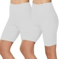thumbnail image 1 of Tii.MM Women's Biker Shorts High Waist Stretch Skinny Solid Color Exercise Yoga Workout Gym Running Shorts 2 Pack, 1 of 7