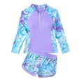 thumbnail image 1 of Tiijoy 2-Piece Swimsuit for Girls Long Sleeve Rash Guard Shorts UPF 50+ Bathing Suit, Sizes 7-14, 1 of 3