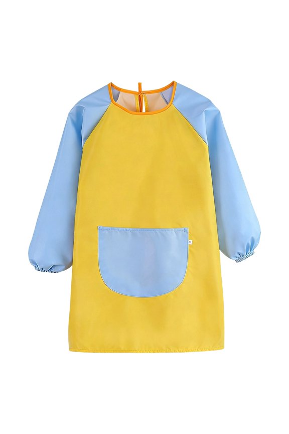 Art Apron for Kids Waterproof Painting Apron Front Pocket Art Smock, Sizes 5-7