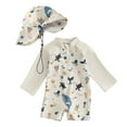 thumbnail image 1 of Tiijoy Baby Boy Long Sleeve Rash Guard One-Piece Swimsuit with Swim Cap, Sizes 3-6 Months, 1 of 3