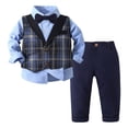 thumbnail image 1 of Tiijoy Baby Boys Formal Suit Long Sleeve Shirt Plaid Vest Pants 3Pcs Set, Sizes 18-24 Months, 1 of 5