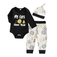 thumbnail image 1 of Tiijoy Baby Boys New Year Outfits Cotton Long Sleeve Romper Pants Hat 3Pcs Set, Sizes 9-12M, 1 of 2
