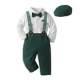 thumbnail image 1 of Tiijoy Baby Boys Suit Formal Long Sleeve Shirt Suspenders Pants Hat Outfits, Sizes 0-24 Months, 1 of 3