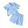 thumbnail image 1 of Tiijoy Baby Boys Summer Solid Jacquard Short Sleeve Polo Shirt Shorts Set, Sizes 6M-3T, 1 of 8