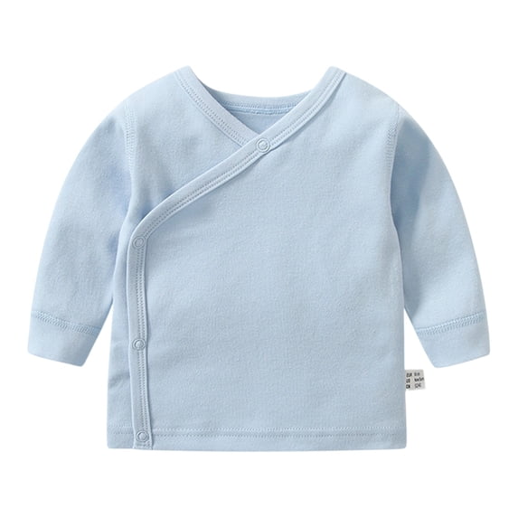Tiijoy Baby Breathable Knit Long Sleeve Top Newborn Infant Solid Soft T-Shirt Undershirt