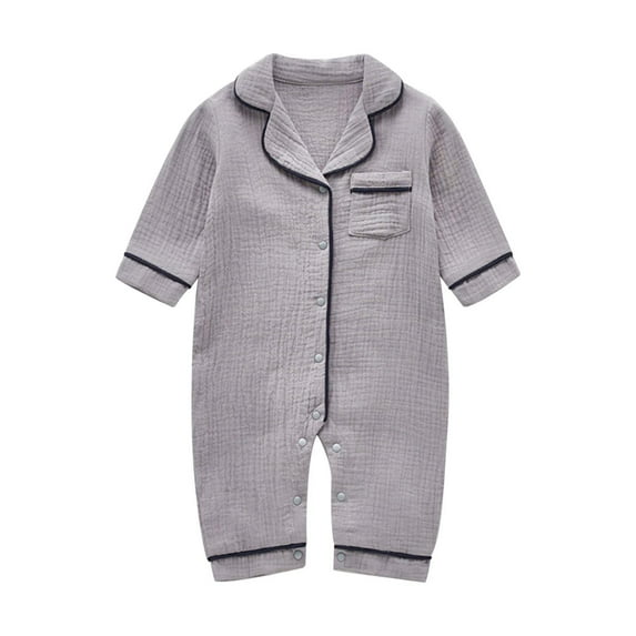 Tiijoy Baby Girl Boy Cotton Jumpsuit Solid Color Union Suit Pajama Sleepwear, Sizes 3-6M
