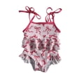 thumbnail image 1 of Tiijoy Baby Girls Cute Ruffle One-Piece Swimsuit with Adjustable Straps Swimwear, Sizes 6M-4T, 1 of 2