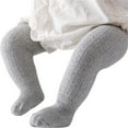 thumbnail image 1 of Tiijoy Baby Girls Leggings Solid Knitted Pantihose Infant Newborn Stretchy Tights, Sizes 0-6M, 1 of 5