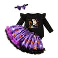 thumbnail image 1 of Tiijoy Baby Girls My First Halloween Long Sleeve Romper Tutu Skirt Headband Outfits, Sizes 6-9M, 1 of 6