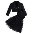 thumbnail image 1 of Tiijoy Baby Girls Outfits Solid Lapel Jacket Spaghetti Strap Tutu Dress Set, Sizes 12M-5T, 1 of 8