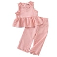 thumbnail image 1 of Tiijoy Baby Girls Summer Outfits Cotton Plaid Ruffle Tank Top Shorts Set, Sizes 6M-4T, 1 of 4