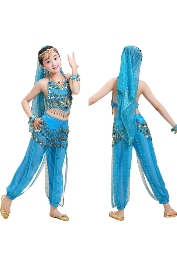 Belly Dance Outfits for Teen Girls Stage Performance Dance Co_Stume, Sizes 13-14