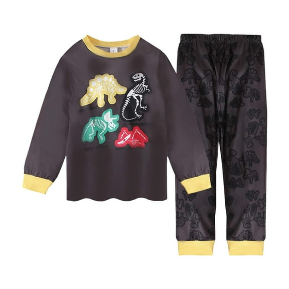 Tiijoy Big Boy's Pajama Set Long Sleeve Top and Pants Sleepwear Nightwear, Sizes 7-8