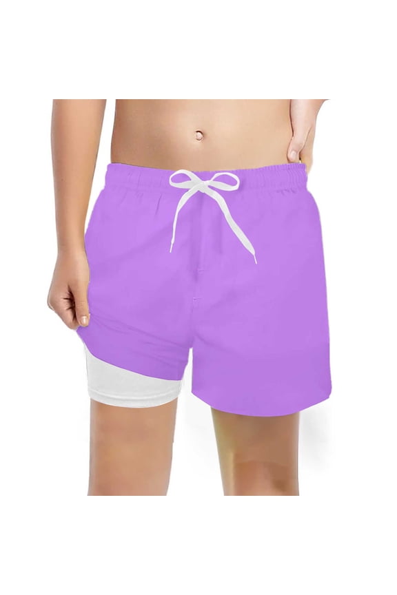 Big Boys Athletic Shorts Compression Liner Stretch Quick Dry Shorts, Sizes 7-8