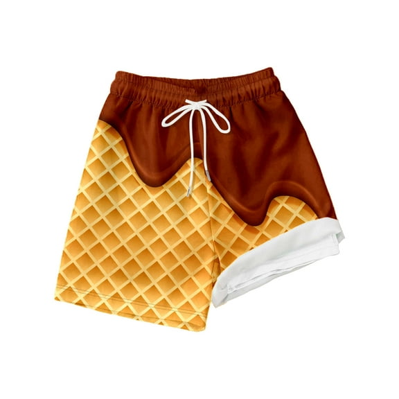 Tiijoy Big Boys Athletic Shorts Ice-Cream Print Quick Drying Beach Shorts, Sizes 10-12