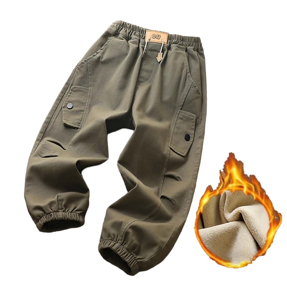 Tiijoy Big Boys Cargo Pants Elastic Waist Jogger Sweatpants Active Trousers, Sizes 3-15