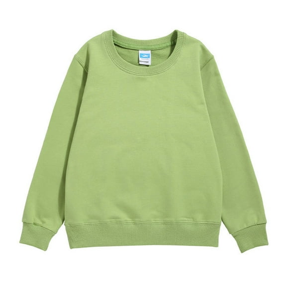 Tiijoy Big Boys Cotton Sweatshirt Solid Color Kids Unisex Pullover Shirt, Sizes 7-9