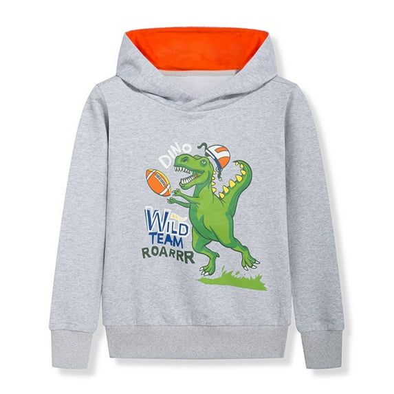Tiijoy Big Boys Dinosaur Graphic Hoodie Cotton Pullover Hooded Sweatshirt, Sizes 7-8