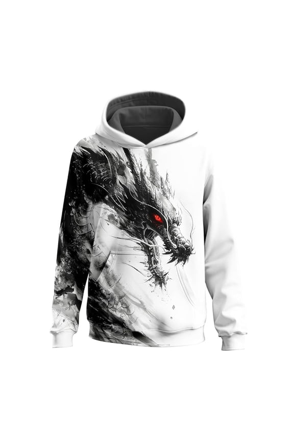 Big Boys Hoodie Dragon Print Casual Soft Hooded Sweatshirt, Sizes 9-12