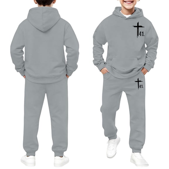 Tiijoy Big Boys Outfits Casual Active Hoodie Jogger Sweatpants Tracksuit, Sizes 9-10