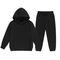 Tiijoy Big Boys Outfits Solid Color Casual Hoodie and Sweatpants Fall Winter Sweatsuit
