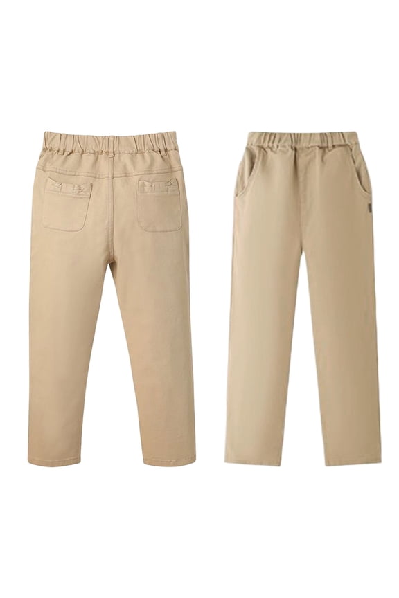 Big Boys School Pants Pull On Stretch Uniform Pants Casual Twill Trousers, Sizes 3-18