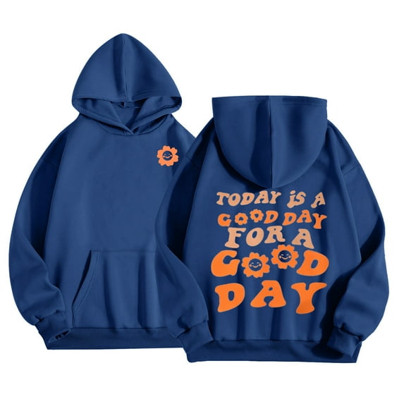 Tiijoy Big Girl's Hoodie Letter Print Cute Long Sleeve Hooded Sweatshirt, Sizes 10-11