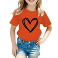 thumbnail image 1 of Tiijoy Big Girl's T Shirt Heart Print Short Sleeve T-Shirt Crew Neck Casual Tshirt, 1 of 4