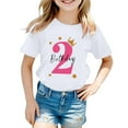 thumbnail image 1 of Tiijoy Big Girls 2Nd Birthday T-Shirt Letter Print Short Sleeve T Shirt, Sizes 10-11, 1 of 3
