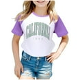 thumbnail image 1 of Tiijoy Big Girls California Print Crew Neck T-Shirt Summer Short Sleeve Casual T Shirt, 1 of 3