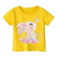 thumbnail image 1 of Tiijoy Big Girls Cartoon Bunny Graphic Tee Short Sleeve Crew Neck Cute T-Shirt for Kids, 1 of 3