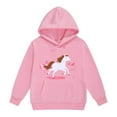 thumbnail image 1 of Tiijoy Big Girls Casual Hoodie White Horse Print Pullover Hooded Sweatshirt, Sizes 8-9, 1 of 3