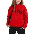 thumbnail image 1 of Tiijoy Big Girls Casual Tracksuit Paris Print Long Sleeve Hoodie Jogger Sweatpants Set, 1 of 3