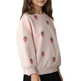 thumbnail image 1 of Tiijoy Big Girls Crew Neck Sweatshirt Strawberry Print Pullover Sweatshirt, Sizes 7-8, 1 of 6