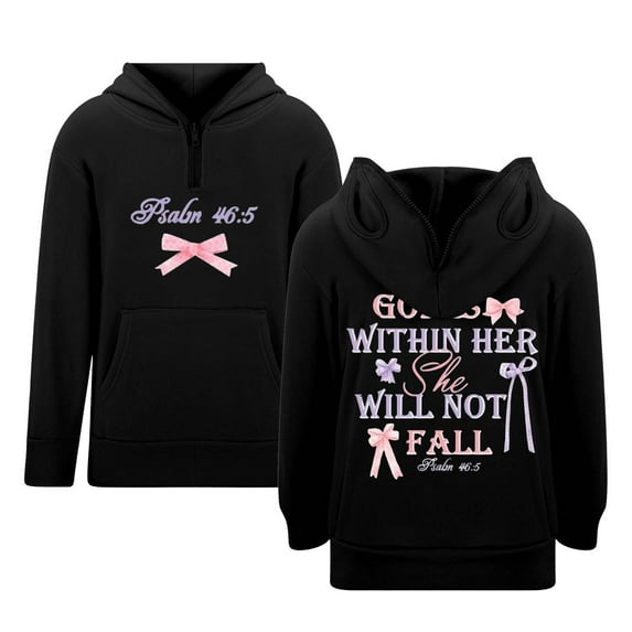 Tiijoy Big Girls Cute Hoodie Zipper Eyelets Hooded Sweatshirt, Sizes 7-8