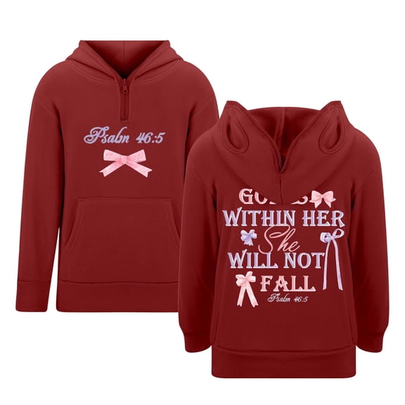 Tiijoy Big Girls Cute Hoodie Zipper Eyelets Hooded Sweatshirt, Sizes 9-10