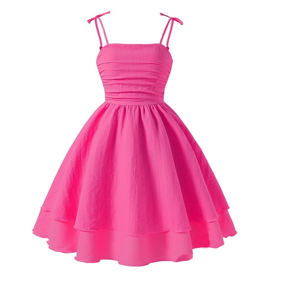 Tiijoy Big Girls Double Layer Flowy Dress Spaghetti Strap A Line Dress, Sizes 12-13